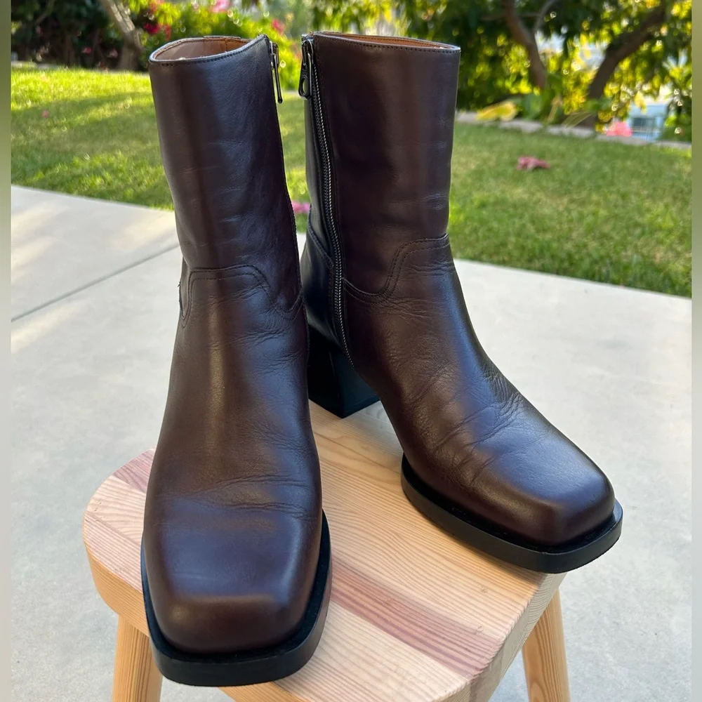 Labucq Joan Boot Leather Ankle Boots: Size 40, Cocoa Brown - Picture 3 of 10